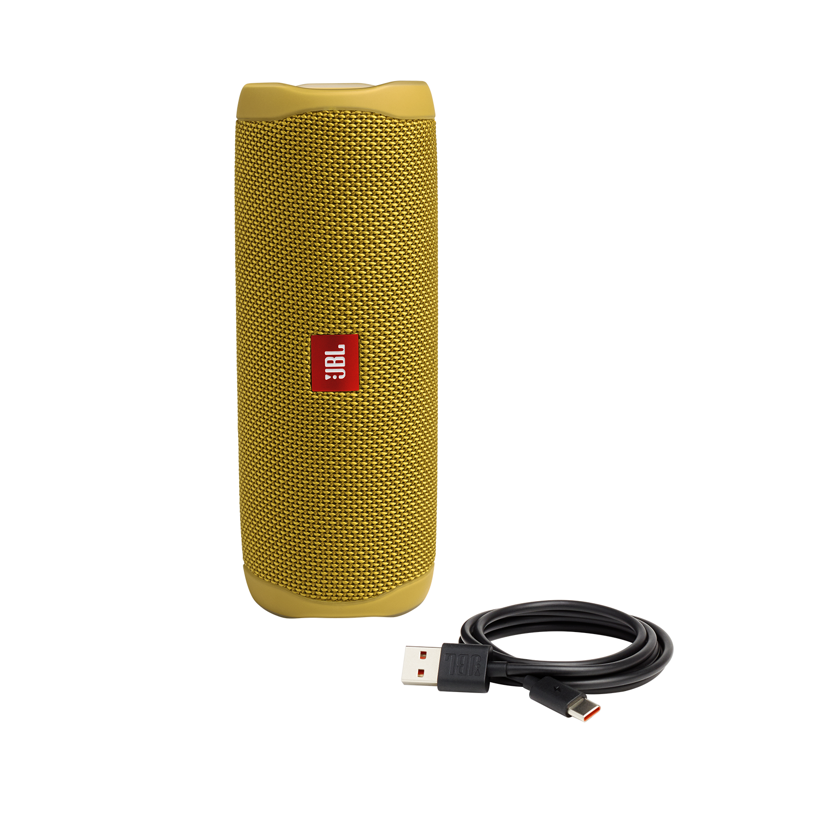 JBL Flip 5 - Mustard Yellow - Portable Waterproof Speaker - Detailshot 1
